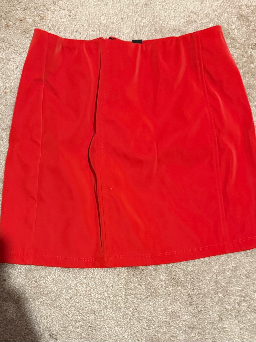 Red Mini Skirt - Classic Straight Silhouette